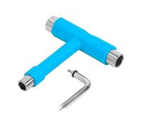 AQXYWAZQ T Shape Skateboard Tools Skateboard Wrench Multifunction MTB Bike Electric Scooter Snowboard Wrench Adjusting Tool Accessories(Blue)