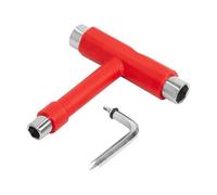 AQXYWAZQ T Shape Skateboard Tools Skateboard Wrench Multifunction MTB Bike Electric Scooter Snowboard Wrench Adjusting Tool Accessories(Red)