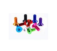 AQXYWQLL 10pcs Aluminum Flat Screws m3 M4 M5 M6 Flat Hex Socket Countersunk head Screws Bolts Anodized Color(Red,M5x20)