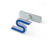 AQXYWQLL 3D Metal S Front Grille Chrome Emblem Badge Car Stickers Decals Compatible with Focus Fiesta Ecosport Kuga Mondeo Everest Car Styling(Color:Blue Front Grille)