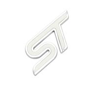 AQXYWQLL 3D Metal ST Logo Rear Trunk Emblem Badge Car Sticker Decals Compatible with FOCUS RS FIESTA MONDEO Auto Styling Accessories (Color : WHITE)