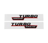 AQXYWQOL 3d ABS Black Turbo Logo Turbo 4matic Emblem Car Mudguard Badge Compatible with CLA 45 X156 A45 Turbo Sticker Accessories Color is constant, does not fade, and does not dam(4matic Red)