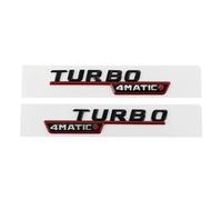 AQXYWQOL 3d ABS Black Turbo Logo Turbo 4matic Emblem Car Mudguard Badge Compatible with CLA 45 X156 A45 Turbo Sticker Accessories Color is constant, does not fade, and does not dam(4matic P red)