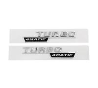AQXYWQOL 3d ABS Black Turbo Logo Turbo 4matic Emblem Car Mudguard Badge Compatible with CLA 45 X156 A45 Turbo Sticker Accessories Color is constant, does not fade, and does not dam(4matic chrome)