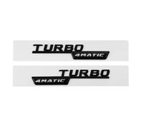 AQXYWQOL 3d ABS Black Turbo Logo Turbo 4matic Emblem Car Mudguard Badge Compatible with CLA 45 X156 A45 Turbo Sticker Accessories Color is constant, does not fade, and does not dam(4matic matt black)