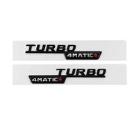 AQXYWQOL 3d ABS Black Turbo Logo Turbo 4matic Emblem Car Mudguard Badge Compatible with CLA 45 X156 A45 Turbo Sticker Accessories Color is constant, does not fade, and does not dam(4matic P matt black