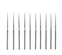 Aqxyxsw 10Pcs Diamond Grinding Head Burrs 3mm Shank Small Long Cone Reach 1.5mm Punch Needle Drilling Bits for Rotary Tools lingli(Small 1.5mm)