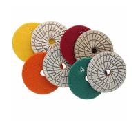 Aqxyxsw 4 Step Polishing Pad 4 Inch 100mm Abrasive Disc Wheel Diamond Tool For Stone Marble Granite Tile Flexible Grinding(4PCS 1)
