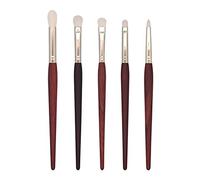 Aqxyxsw Professional Handmade Makeup Brush Set 5pcs Goat Hair Eye Shadow Brush Red Sandalwood Make Up Brushes Kit lingli