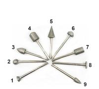 Aqxyxsw Rotary Grinding Burrs Drill Bit Set with 3mm 1/8-inch Shank Diamond-Coated Stone Carving Accessories for Tools lingli(Cone Shaped-5,4mm 10PCS)