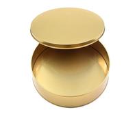 AQXYYWEI 1PCS Large Capacity Gold Cookie Food Storage Box Iron Jar Round 6.5 "Candy Nut Oven Inside Baked Cake Storage Containers