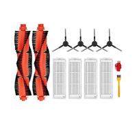 AQXYYWEI For S10,S12 Accessories Brushes Vacuum Cleaner Accessories Filter Mop Cloth Main Side Brush (Color : 12pcs black)