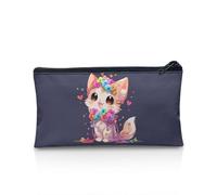 AQYAPTOIY Cute Cat Flower Girls Pencil Pouch for 3-16 Years Kids Pencil Cases for 3Rd 4Th Children Pencil Bag for Boys Portable Pencil Box for Adult Women Make Up Bag