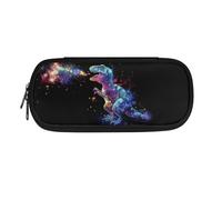 AQYAPTOIY - Pencil case for boys and girls, Tie Dye T-rex Dinosaur 2, CH, cute