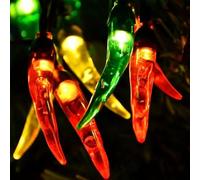 AQYSHU Red Chili Pepper String Lights, Led Fairy Lights USB Operated for Outdoor Indoor Kitchen Garden Patio Decoration (Multicolor, 5m 50Led)