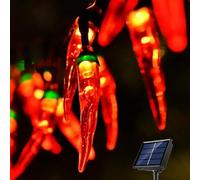 AQYSHU Solar Red Chili String Lights, LED Chili Fairy Lights Garden Decoration Light for Party, Halloween, Christmas (7M 50LED)
