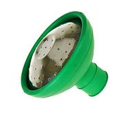 AQZONE Universal Garden Watering Can With Rubber Nozzle & Nickel Plated Rose Head - Green, Silver for Plants