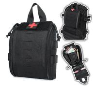 AQzxdc First Aid Kit EMT Medical IFAK Pouch Molle Tactical Med Emergency Trauma Bag EDC Pouches Outdoor Survival Kit(Black)