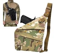 AQzxdc Left Hand Tactical Gun Bag Pistol Holster Concealed Carry Chest Crossbody Pack Handgun Bag with Hidden Zippers for Secure(Cp)