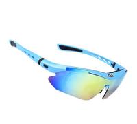 AQzxdc Men and women Unisex Airsoft Glasses With Myopia Frame Tactical Polarized Shooting polarized sport men's sun glasses route cyclisme bike(Fluorescent blue (5-piece set))
