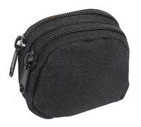 AQzxdc Men Small Coin Purchase Keychain, Round Tactical Pouch Military Gear Mini Molle Key Wallet Holder Coin Purses Zipper Outdoor Pocket(Black)