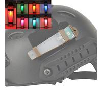 AQzxdc Seven Colors Flashing Strobe Lights, Tactical Identification Marker Light, Helmet Safety Warning Light/Survival Signal Light, Seven Colors Can Be Switched at Will, for Helmet/Vest,Beige,2Pcs