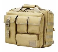 AQzxdc Tactical Briefcase 17.3 Inch Men's Messenger Bag Military Briefcase for Men Range Bag Molle Camouflage Tactical Gear Laptop Bag(Brown)