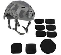 AQzxdc Tactical Helmet, Integrated Helmet with NVG Mount Base, Side Rails,Pre-Slotted Headset Strap for CS Paintball Protection(Grey)