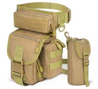 AQzxdc Tactical Leg Bag with Water Bottle Bag Multifunctional Cycling Hiking Waist Bag Suitable for Outdoor Fishing Hunting Shooting(Brown)