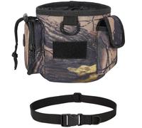 AQzxdc Tactical Military Pouch Compact Drawstring Dump Bag Dog Treat Training for Range Shooting, Hunting Airsoft Doggie Puppy Snack Pet Toys(Forest Camouflage)