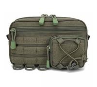 AQzxdc Tactical Molle Admin PouchHorizontal Pouch with Front Drawstring Pocket EMT Pouch EDC Utility Orgaznier Bag(Green)