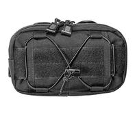 AQzxdc Tactical Molle Horizontal Admin Pouch Compact 1000D Utility EDC Tool Bag with Shoulder Strap Military Outdoor Waist Phone Messenger(Black)