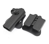 AQzxdc Tactical Pistol Holster Mag Pouch for Colt 1911 Adjustable Paddle Belt Gun Holster Magazine Holder Hunting Accessories(Black)