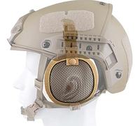 AQzxdc Tactical Steel-Mesh Ear Protectors, Adjustable Breathable Earmuffs, Military Style Airsoft Paintball Side Cover for FAST Helmet (Not Icluding Helmet),Beige