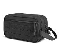 AQzxdc Tactical Toiletry Bag for Men Hygiene Bag EDC Military Tool Molle Pouches Small Dopp Kit Mens Shaving Kit Travel Shower Bags(Black)