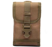 AQzxdc Universal Tactical MOLLE Holster Army Mobile Phone Belt Pouch EDC Security Pack Carry Accessory Kit Waist Bag Case Compatible iPhone(Khaki)