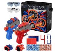 Aqzzk Shooting Games Toys with Camouflage Target, 80 Foam Darts, 2 Toy Blasters, Safety Glasses and Tactical Accessories for Boys Age 4 5 6 7 8 9 10+ Years Old Christmas/Birthday Gifts