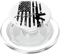 AR-15 1776 Distressed USA Flag | Patriotic Second Amendment PopSockets PopGrip for MagSafe
