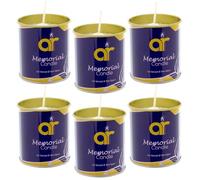 AR 24 Hour Memorial Candle in Tin - 6 Pack - Unscented Long-Burning Candles for Yahrzeit, Shiva, Remembrance, Vigil, Prayer, Indoor Use - Clean Flame for Religious & Memorial Ceremonies