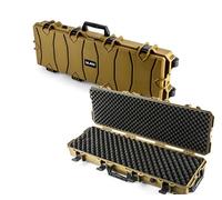 AR BRAND EST. 2021 All-Weather Precision Hard Rifle Case Waterproof Ultra Protective Gun Case with Intensive Foam Gun Case Hunting Case Large or Extra Large or Double Rifle Case (Brown, Large)