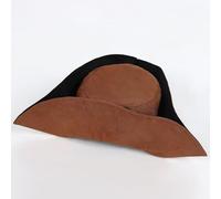 AR BRAND EST. 2021 Deluxe Pirate Captain Hat with Skull Design, Black and Gold Trim, Red Bandana, Halloween Costume Accessory, Caribbean Theme Party Supplies or Brown Pirate Hat (Brown Pirate Hat)