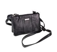 AR BRAND EST. 2021 Ladies Small Leather Handbag with Zipped Triple Section Crossbody Shoulder Bag