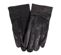 AR BRAND EST. 2021 Premium Women's Black Leather Gloves, Extra Soft Waterproof Winter Gloves, Warm Ladies Driving Gloves (Black Bow, M/L)