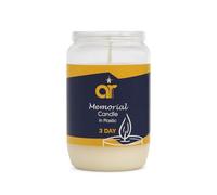 AR Candles - Memorial Candle in Plastic - 3 Day Long Burning for Indoor Use Only - Perfect for Yahrzeit, Vigil, Remembrance, Prayer, Ceremony, Anniversary or Religious Observance