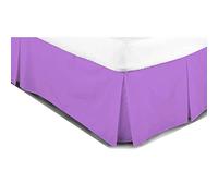 AR Easy Care Box Pleated Base Valence Sheets,Plain Dyed Poly cotton, Fit Over Base (KING, LILAC)