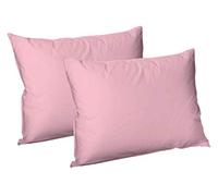 AR Easy Care Box Pleated Base Valence Sheets,Plain Dyed Poly cotton, Fit Over Base (PAIR OF PILLOWCASES, BABY PINK)