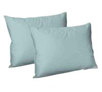 AR Easy Care Box Pleated Base Valence Sheets,Plain Dyed Poly cotton, Fit Over Base (PAIR OF PILLOWCASES, DUCK EGG)