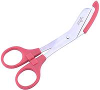 AR EMPORIUM Bandage Scissors with Round Tip Perfect for Veterinary, General and Home Use with Colored Safety Guard 5 -Colours (Red)