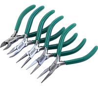 AR Emporium Jewellery Pliers, Exeton Set of 5 Professional Jewellry Making Pliers Tools Craft Pliers Set Wire Wrapping Tools for Jewelry Making (Green, 15cm)