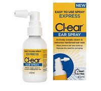 Cl-Ear Express Ear Spray - Natural Ear Wax Removal - Softens Build-Up, Dissolves Earwax, Cleaning Solution for Clogged Ears - Suitable for Adults, Elderly, Children 3 yrs and up - 45ml